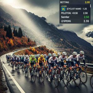 Cyclists racing through a mountainous Tour de France stage